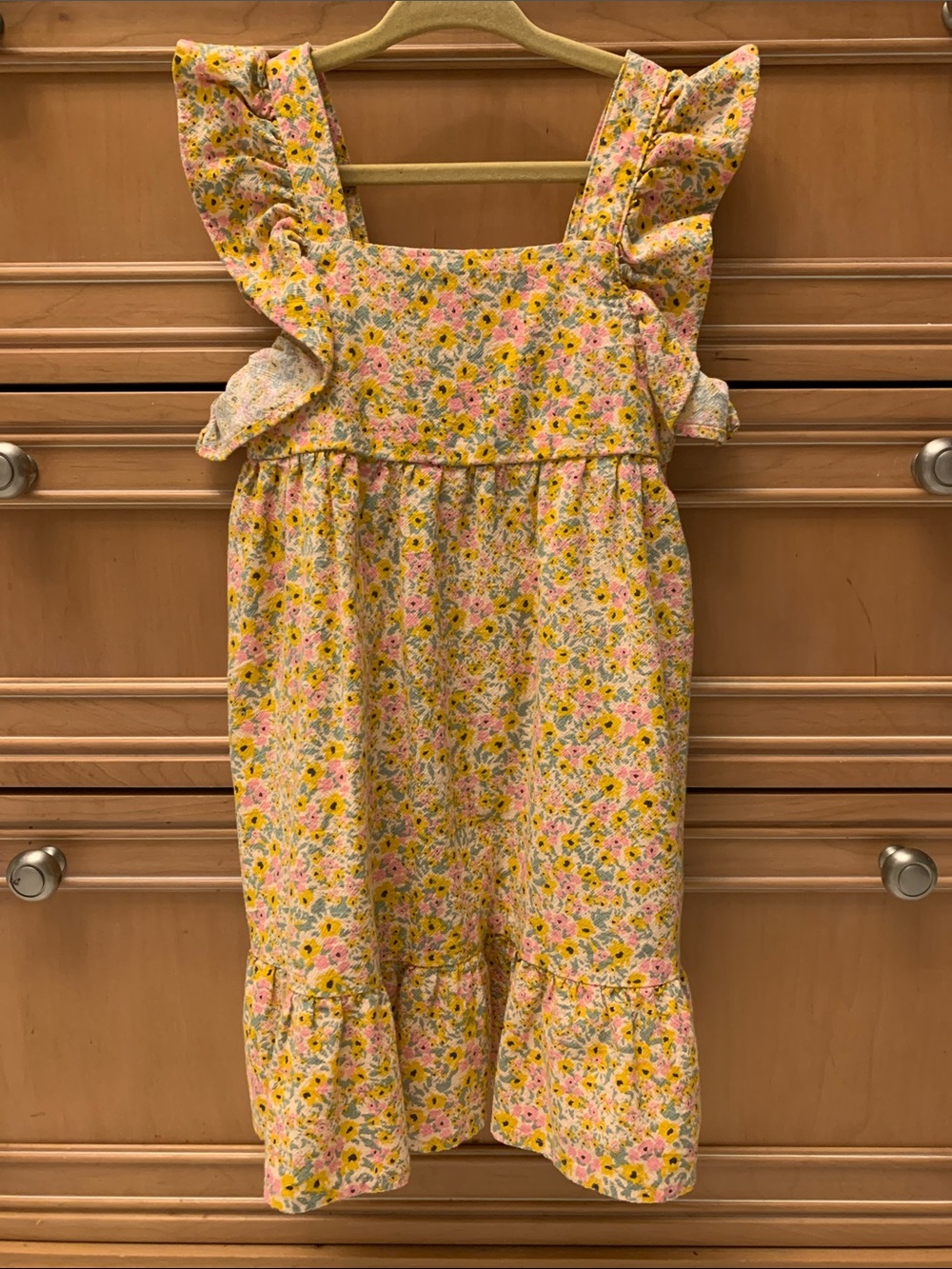 Cat & Jack - Girls Yellow Floral Ruffle Sun Dress